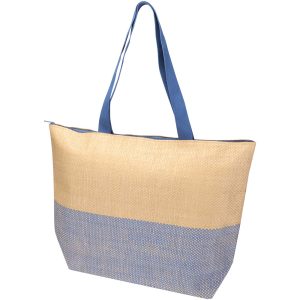 Bolso tote grande de papel de paja Rhythm con cremallera