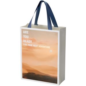Bolsa de papel Smartfold de 210 g/m² con asas de cinta y laminado brillante - 24 x 10 x 32 cm