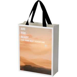 Bolsa de papel Smartfold de 210 g/m² con asas de cinta y laminado brillante - 24 x 10 x 32 cm