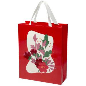Bolsa de papel Smartfold de 230 g/m² con asas de cinta y laminado brillante - 31 x 12 x 39 cm