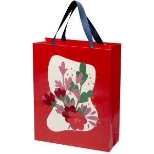 Bolsa de papel Smartfold de 230 g/m² con asas de cinta y laminado brillante - 31 x 12 x 39 cm