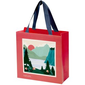 Bolsa de papel Smartfold de 210 g/m² con asas de cinta y laminado mate - 24 x 10 x 24 cm