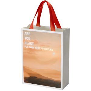 Bolsa de papel Smartfold de 230 g/m² con asas de cinta y laminado mate - 24 x 10 x 32 cm