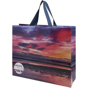 Bolsa de papel Smartfold de 210 g/m² con asas de cinta y laminado mate - 42 x 12 x 35 cm