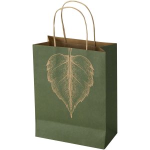Bolsa de papel Kraft de 120 g/m² con asas trenzadas - 18 x 9 x 23 cm